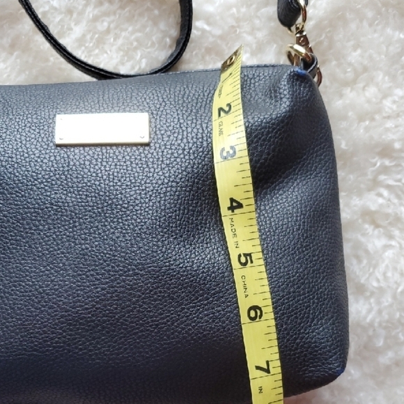 BCBG Paris Blue Crossbody Bag with Gold Accents Approx 10 X 8 - Picture 9 of 12